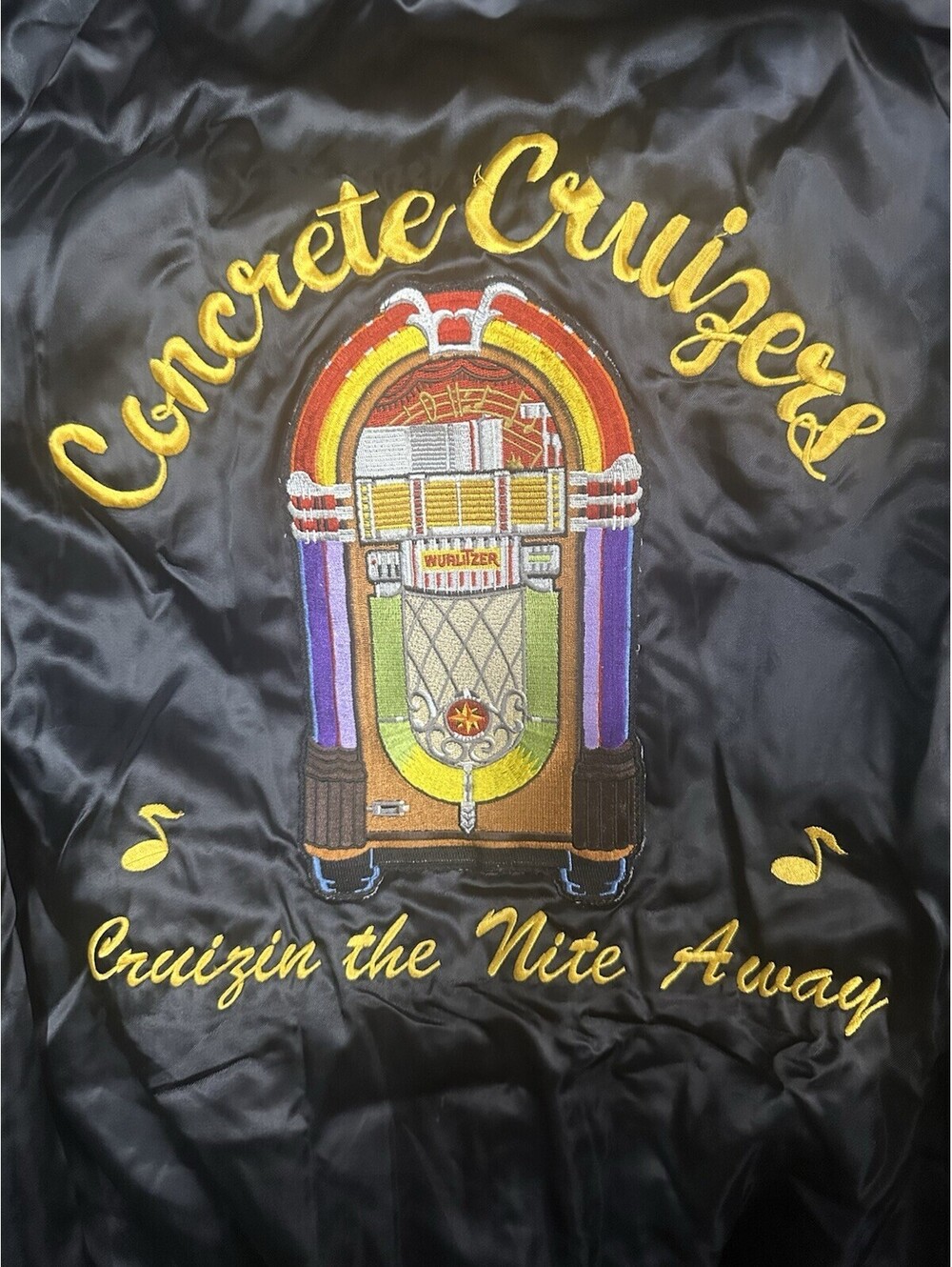 Vintage King Louie Satin Car Club Jacket XL USA Concrete Cruizers 1955 Ford